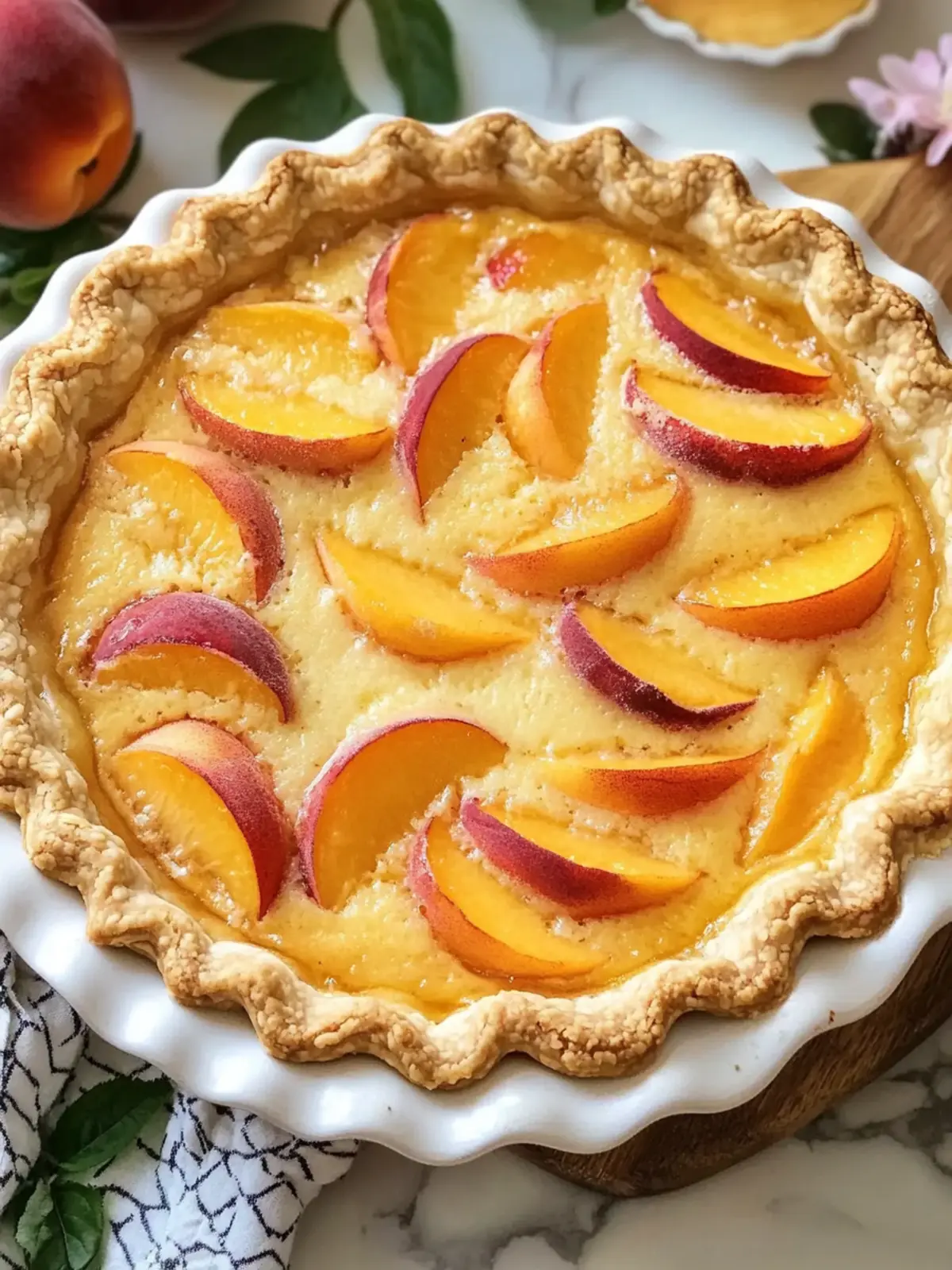 Irresistibly Creamy Homemade Peach Custard Pie Recipe 3 Homemade Peach Custard Pie