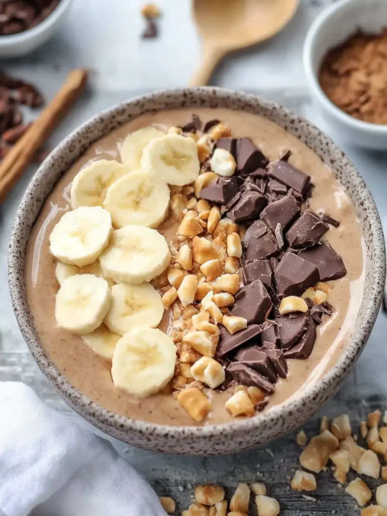 Creamy Snickers Smoothie Bowl