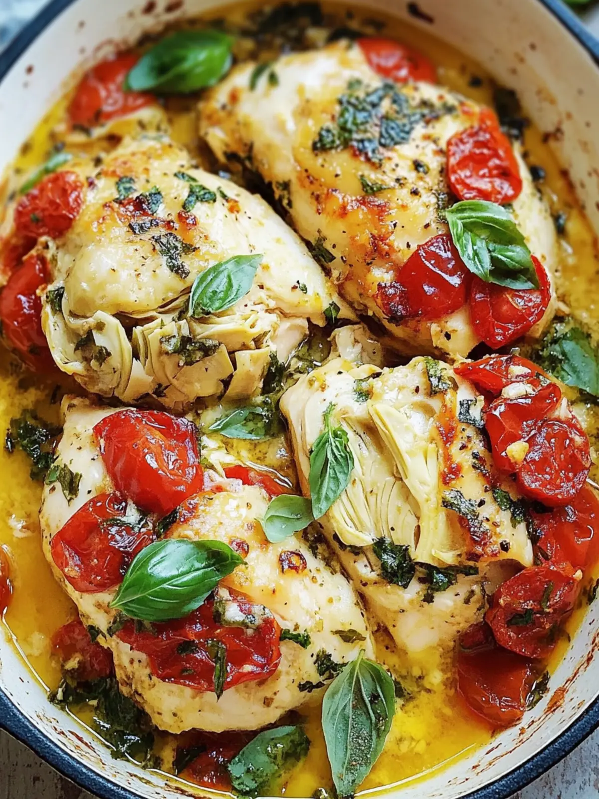 Tomato Basil Artichoke Baked Chicken: A Mediterranean Delight 2 Tomato Basil Artichoke Baked Chicken