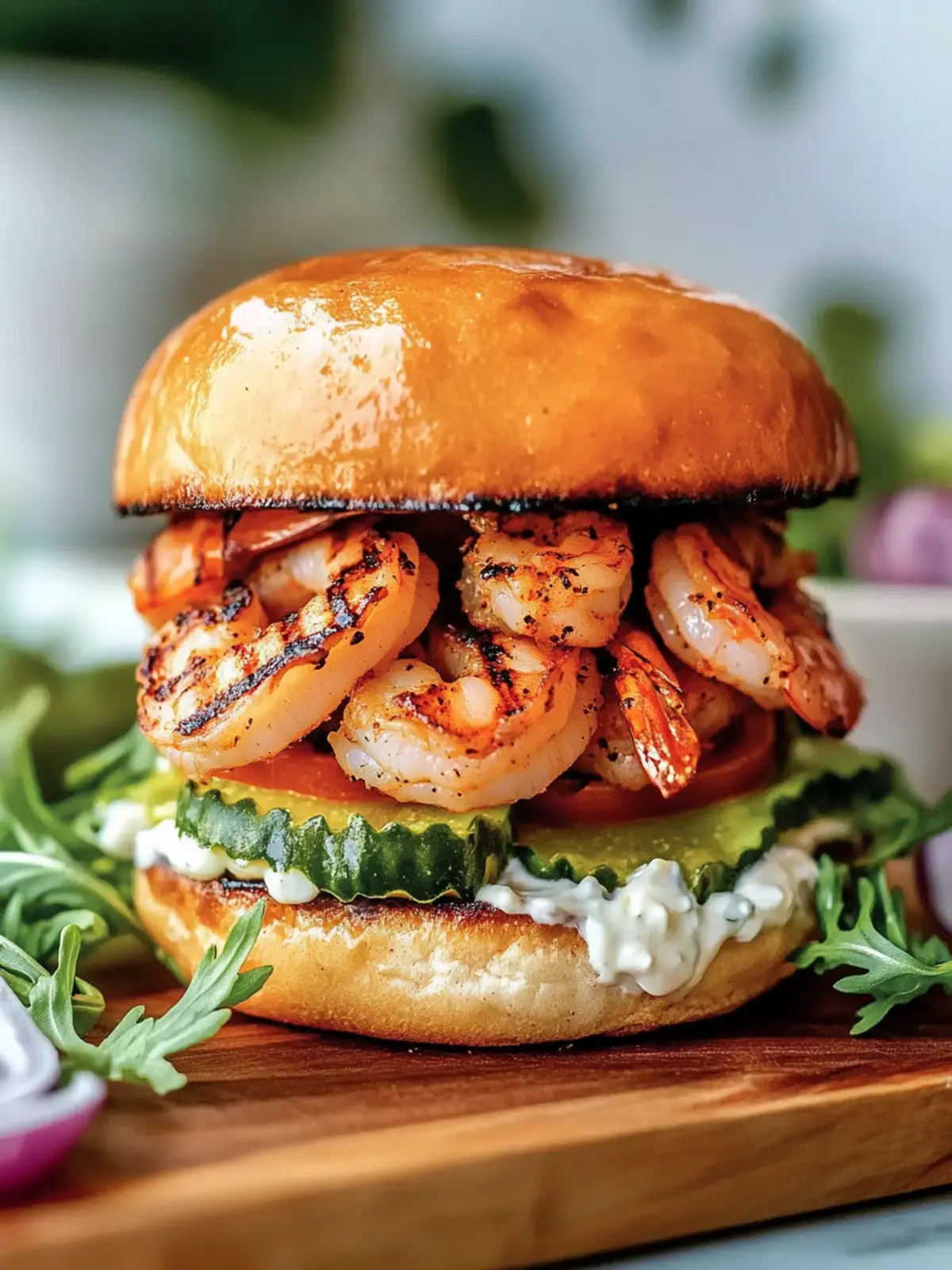 Homemade Grilled Shrimp Burger: A Light and Zesty Delight 3 Homemade Grilled Shrimp Burger