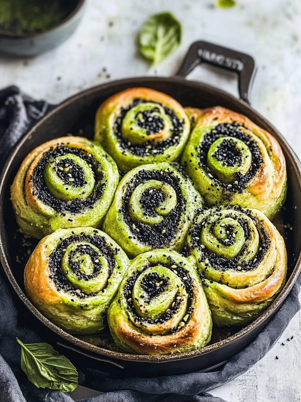Vegan Matcha Black Sesame Cinnamon Rolls for a Sweet Twist 5 Vegan Matcha Black Sesame Cinnamon Rolls
