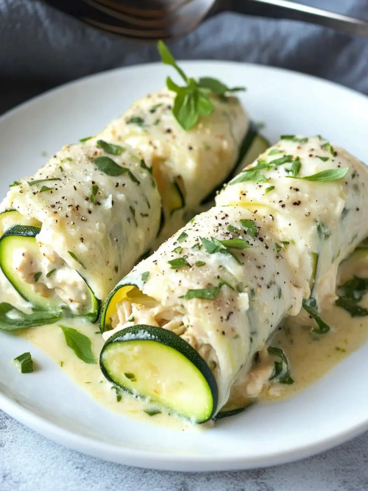 Zucchini Chicken Alfredo Roll Ups: A Cheesy Comfort Delight 4 Zucchini Chicken Alfredo Roll Ups