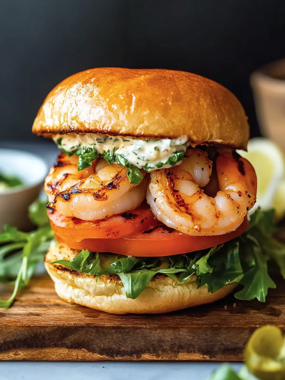 Homemade Grilled Shrimp Burger: A Light and Zesty Delight 2 Homemade Grilled Shrimp Burger
