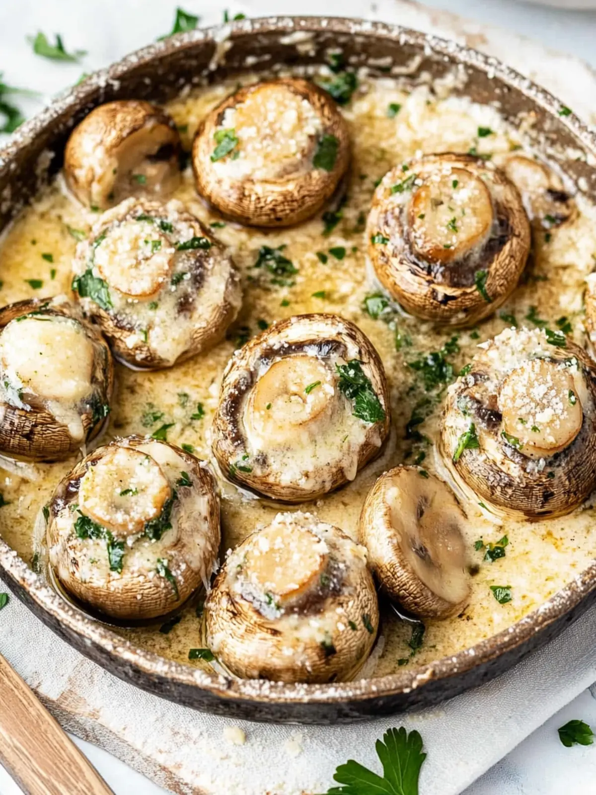 Mouthwatering Garlic Parmesan Mushrooms in Creamy Bliss 3 Garlic Parmesan Mushrooms