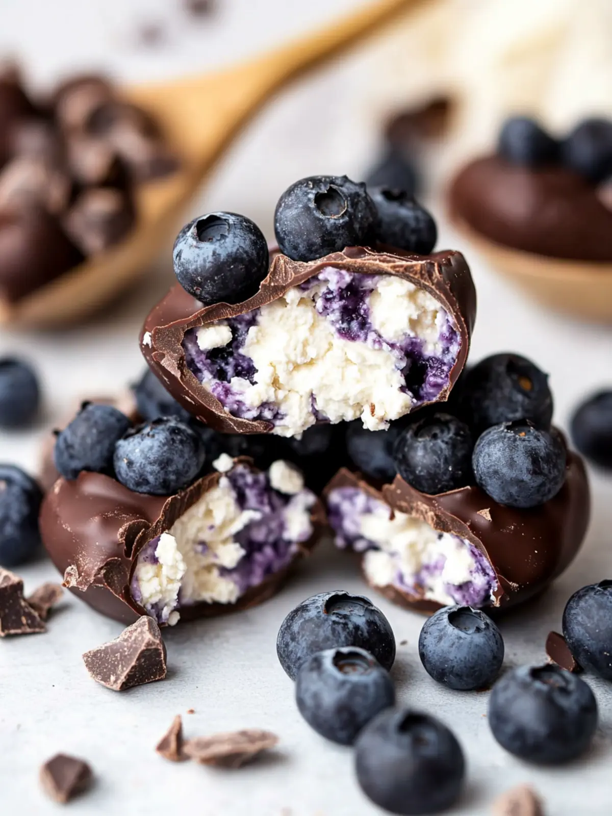 Chocolate Dipped Blueberry Cottage Cheese Clusters for Guilt-Free Indulgence 2 Chocolate Dipped Blueberry Cottage Cheese Clusters