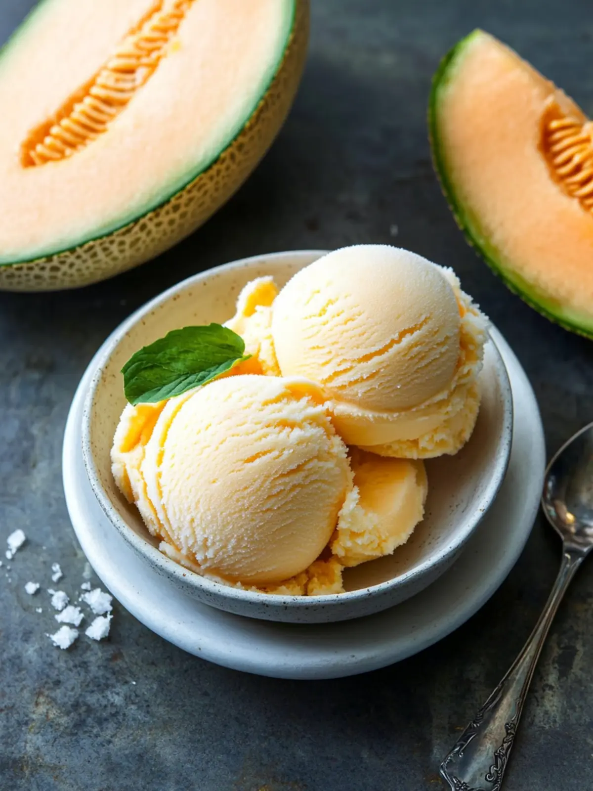 Cantaloupe Sea Salt Ice Cream: A Creamy Summer Delight 2 Cantaloupe Sea Salt Ice Cream