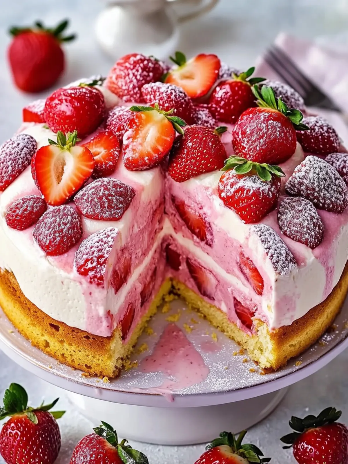 Delightful Strawberry Yogurt Cake That’s Light and Easy to Make 2 Strawberry Yogurt Cake