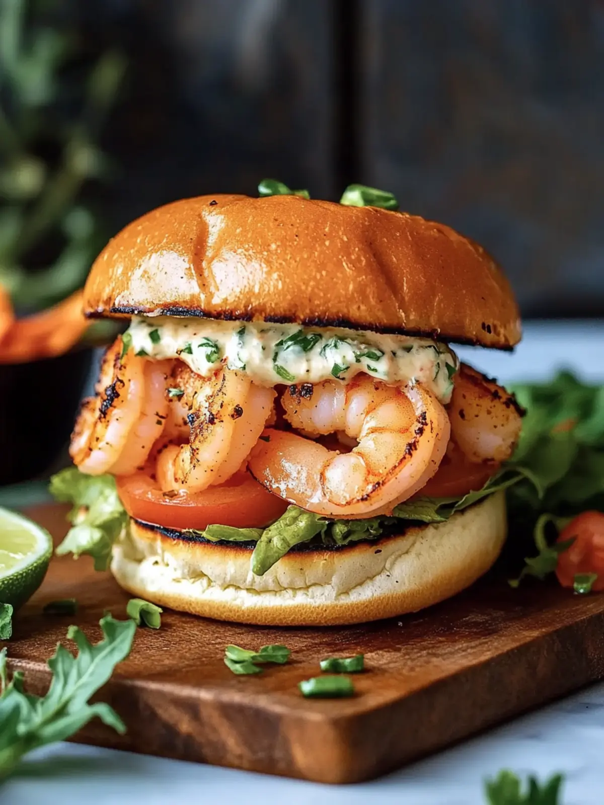Homemade Grilled Shrimp Burger: A Light and Zesty Delight 4 Homemade Grilled Shrimp Burger