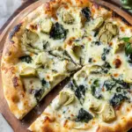 Savory Artichoke Pizza with Spinach Parmesan Cream Sauce 9 artichoke pizza with spinach parmesan cream sauce