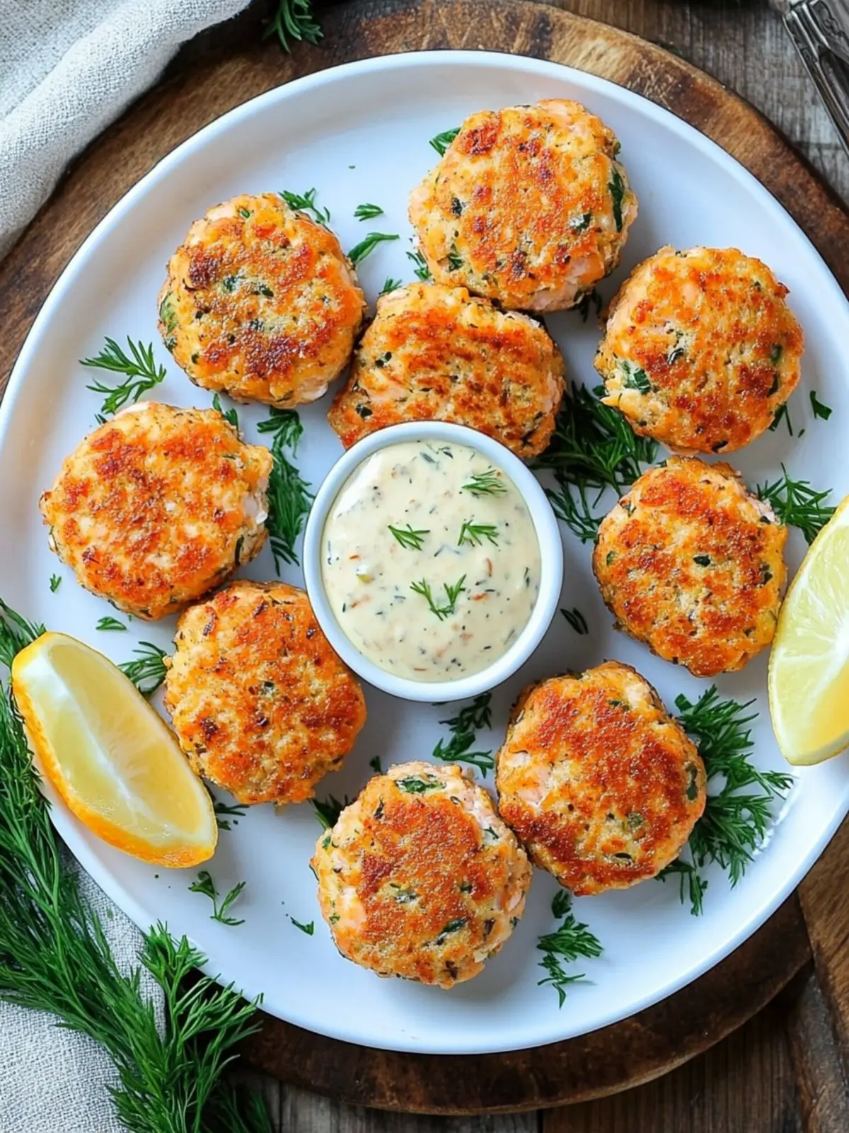 Delicious Mini Salmon Cakes with Zesty Sriracha Aioli 4 Mini Salmon Cakes