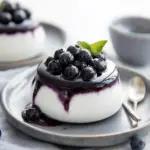 Vegan Coconut Panna Cotta with Blueberry Bliss Topping 6 Coconut Panna Cotta with a Blueberry Topping