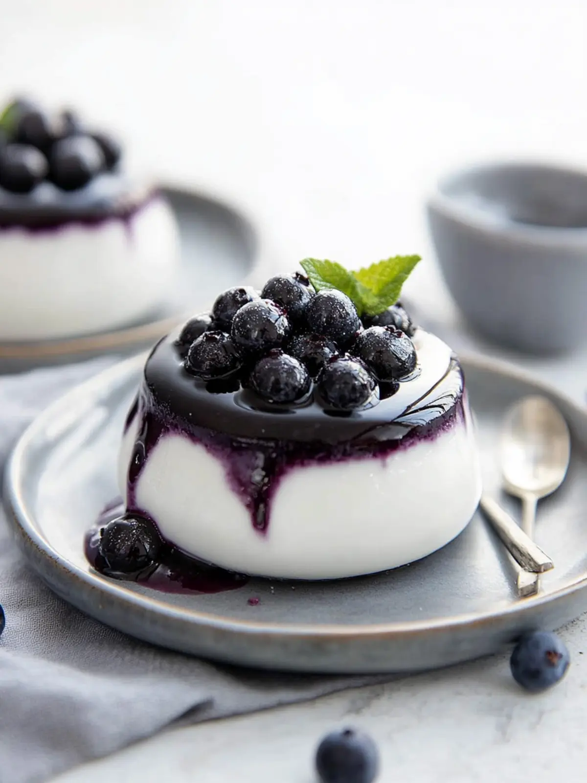 Vegan Coconut Panna Cotta with Blueberry Bliss Topping 5 Coconut Panna Cotta with a Blueberry Topping