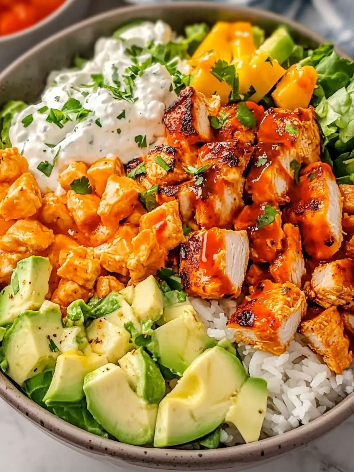 Buffalo Chicken Protein Bowl: Flavor-Packed Meal in 25 Minutes 4 Buffalo Chicken Protein Bowl