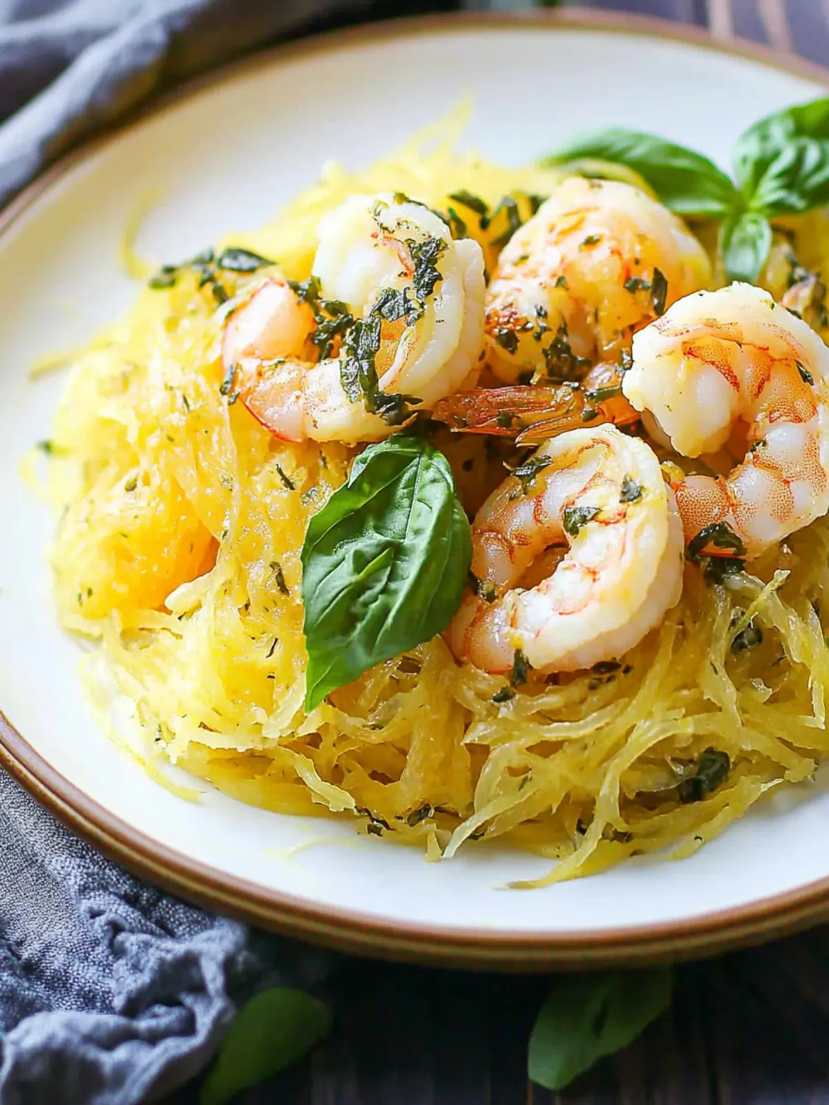 Keto Shrimp Spaghetti Squash & Basil for a Quick Dinner Delight 5 Keto Shrimp Spaghetti Squash & Basil