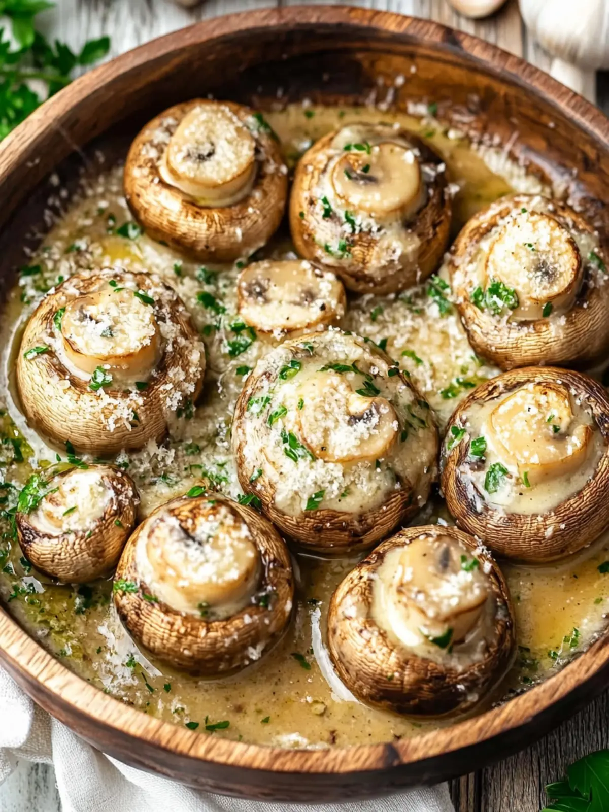 Mouthwatering Garlic Parmesan Mushrooms in Creamy Bliss 2 Garlic Parmesan Mushrooms