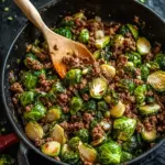 Savory Ground Beef and Brussels Sprouts Skillet in 30 Minutes 7 Ground Beef and Brussels Sprouts Skillet
