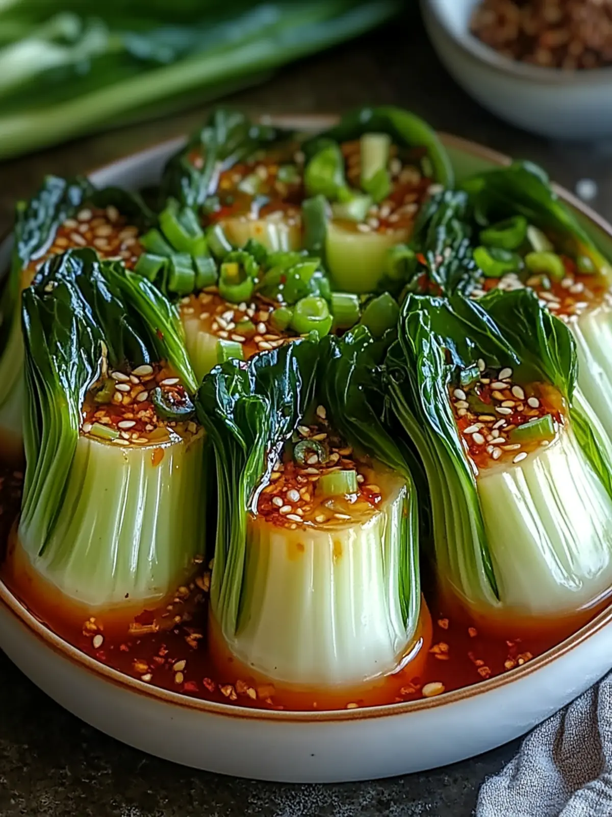 Savory Bok Choy with Ginger Chili Sauce in 15 Minutes 2 Bok Choy with Ginger Chili Sauce