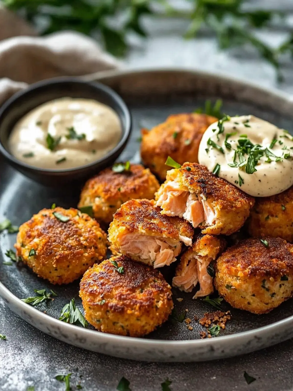 Crispy Pan Fried Salmon Croquettes: A Flavorful Seafood Delight 2 Crispy Pan Fried Salmon Croquettes