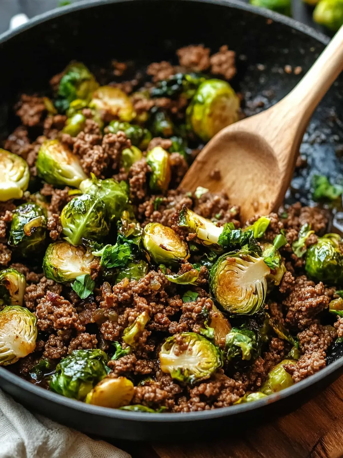 Savory Ground Beef and Brussels Sprouts Skillet in 30 Minutes 2 Ground Beef and Brussels Sprouts Skillet
