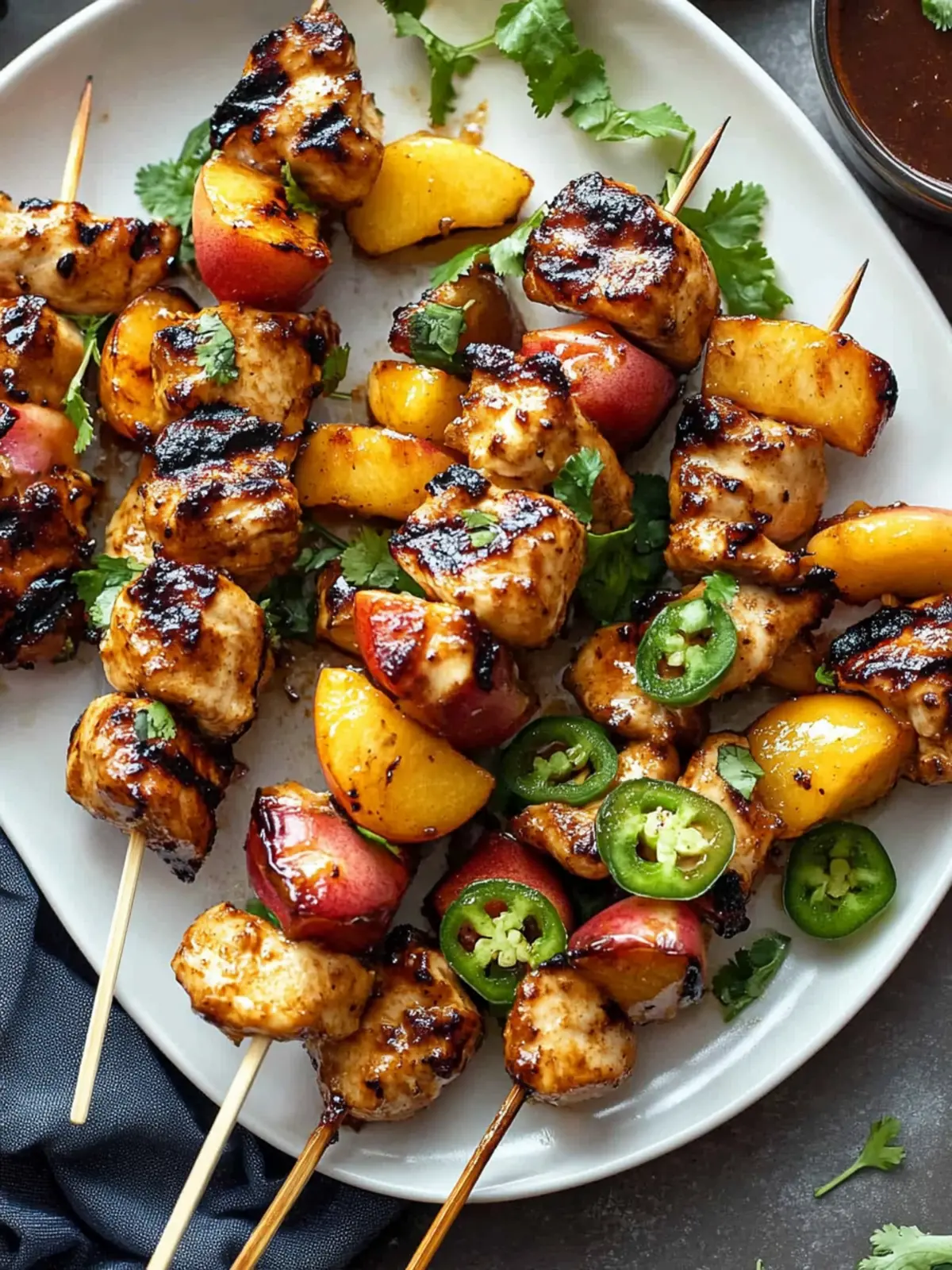 Jalapeno Peach Chicken Skewers: Sweet & Spicy Delight! 4 Jalapeno Peach Chicken Skewers