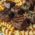 Savor Creamy Garlic Butter Steak Bites with Spicy Cajun Pasta 9 Creamy Garlic Butter Steak Bites with Spicy Cajun Alfredo Twisted Pasta