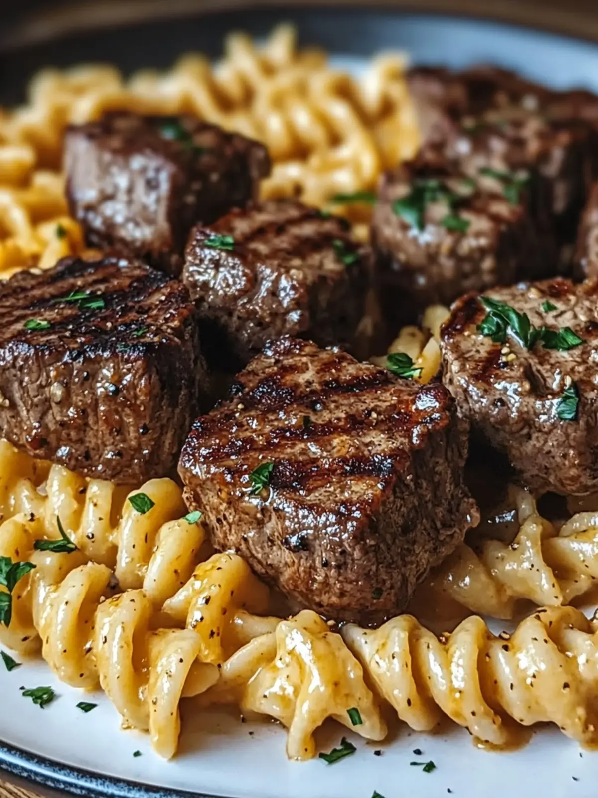 Savor Creamy Garlic Butter Steak Bites with Spicy Cajun Pasta 5 Creamy Garlic Butter Steak Bites with Spicy Cajun Alfredo Twisted Pasta