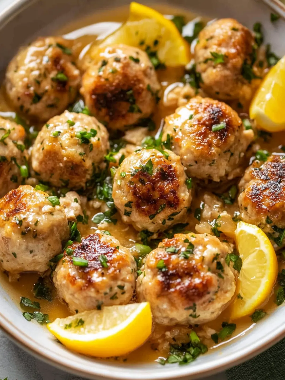 Savory Chicken Piccata Meatballs with Zesty Lemon Sauce 3 Chicken Piccata Meatballs
