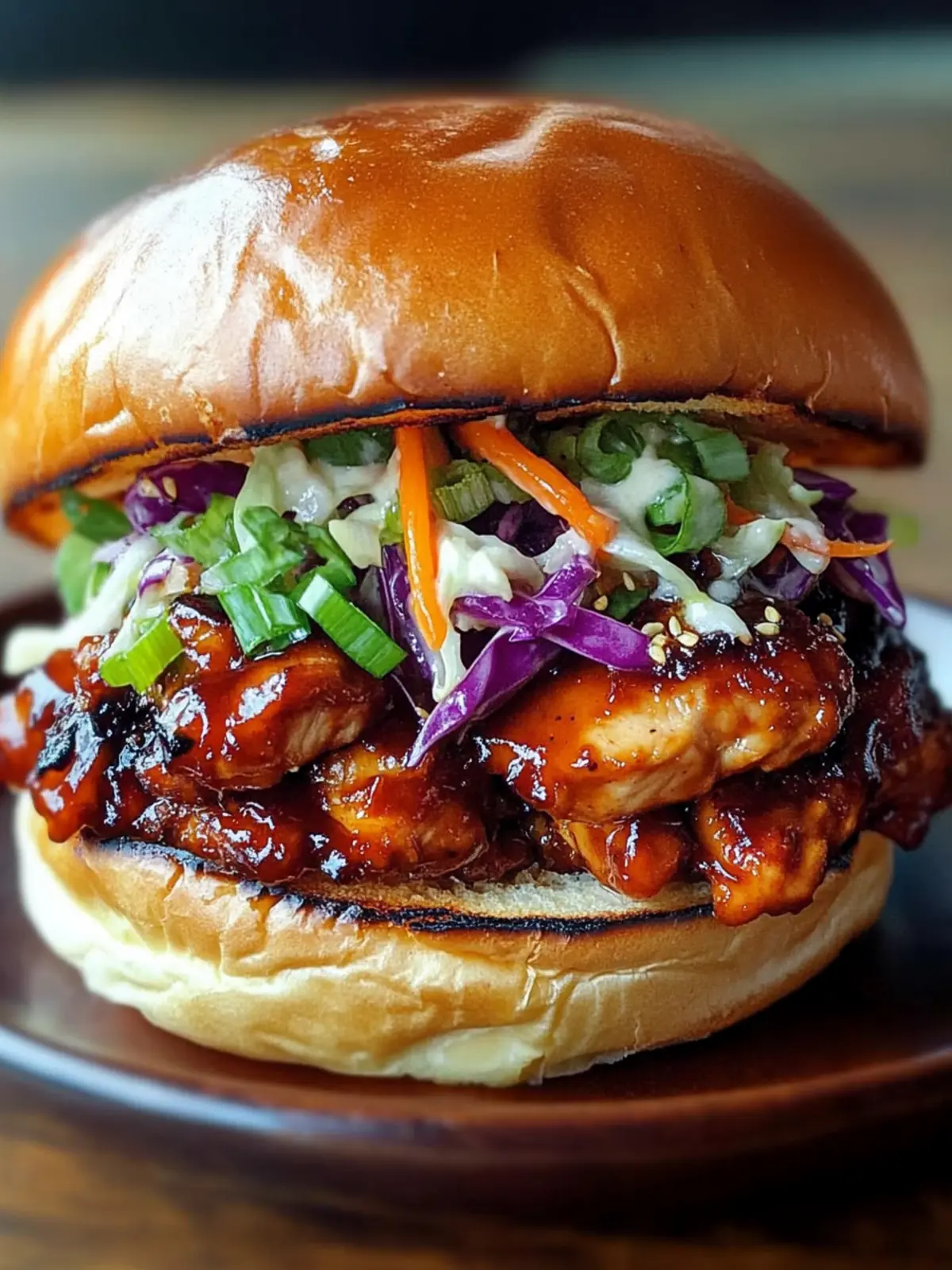 Flavor-Packed Korean BBQ Chicken Sandwich with Cabbage Slaw 5 Korean BBQ Chicken Sandwich with Cabbage Slaw