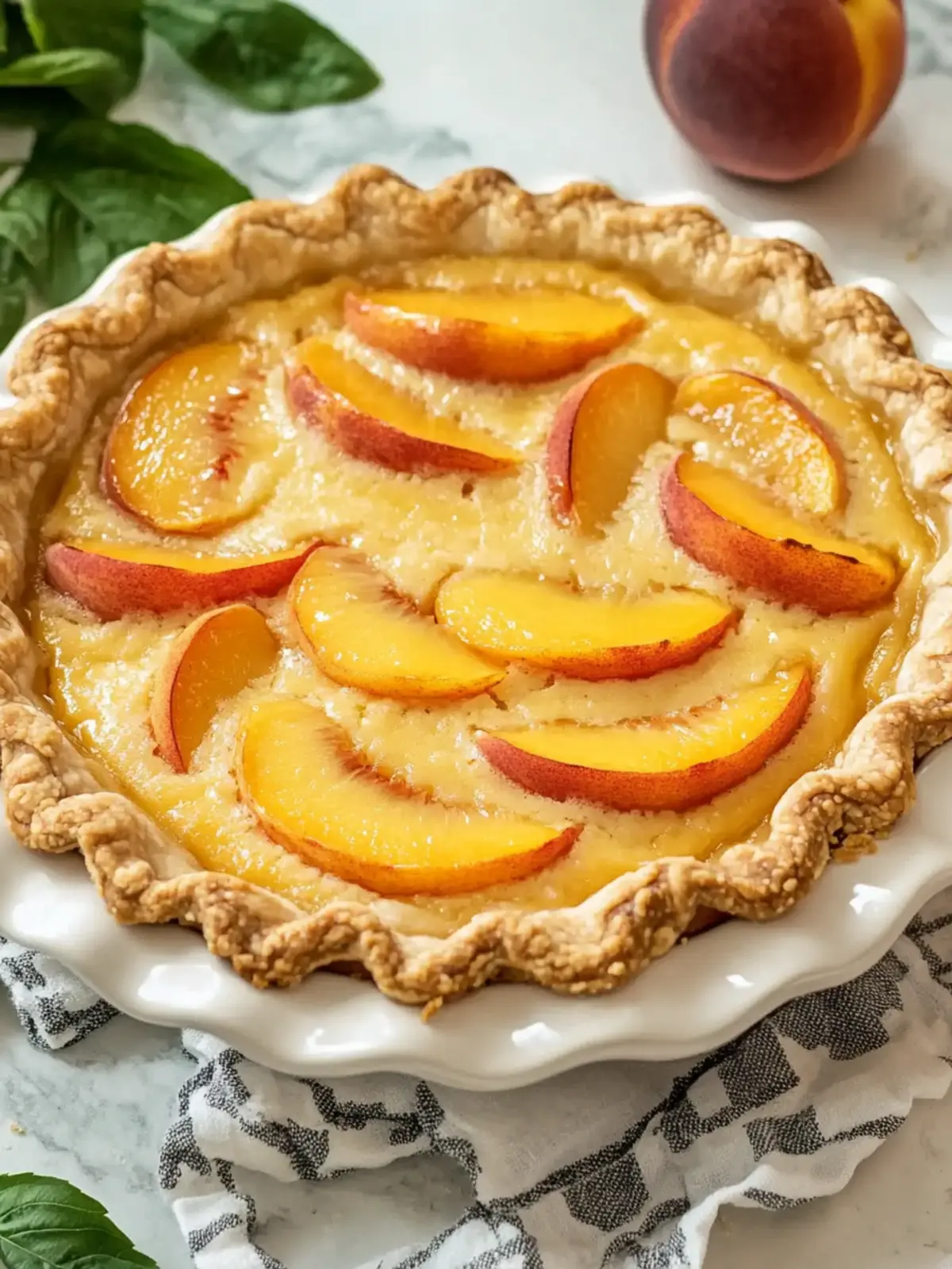 Irresistibly Creamy Homemade Peach Custard Pie Recipe 2 Homemade Peach Custard Pie