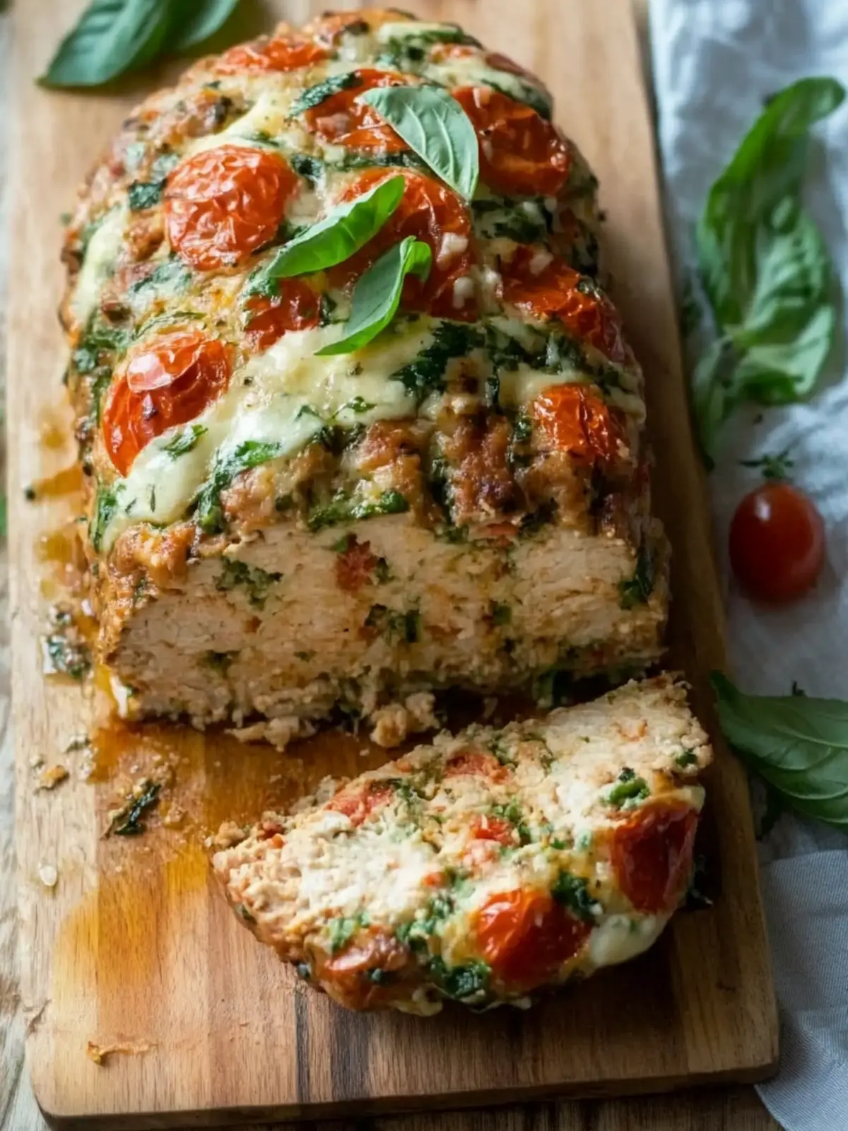 Caprese Chicken Meatloaf: A Flavorful Twist on Comfort Food 2 Caprese Chicken Meatloaf