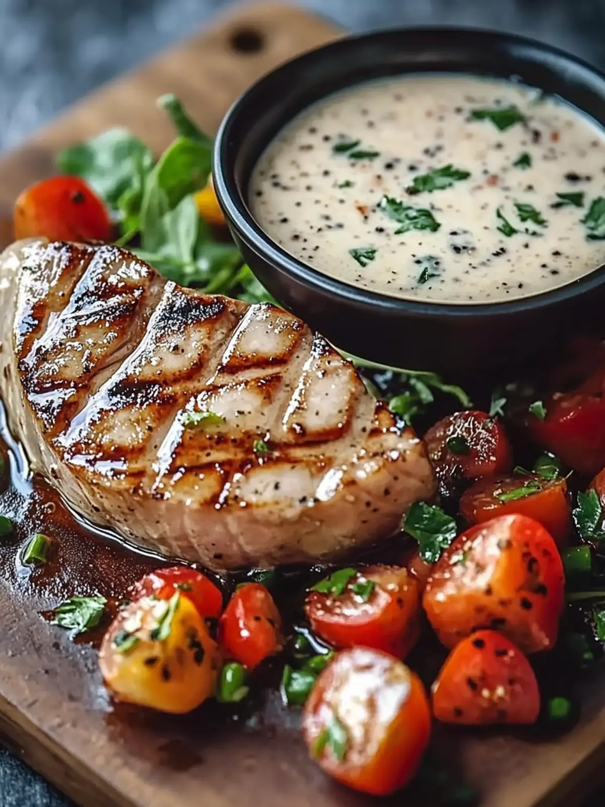 Tuna Steaks with Creamy Garlic Sauce for a Fancy Weeknight Delight 3 Tuna Steaks with Creamy Garlic Sauce