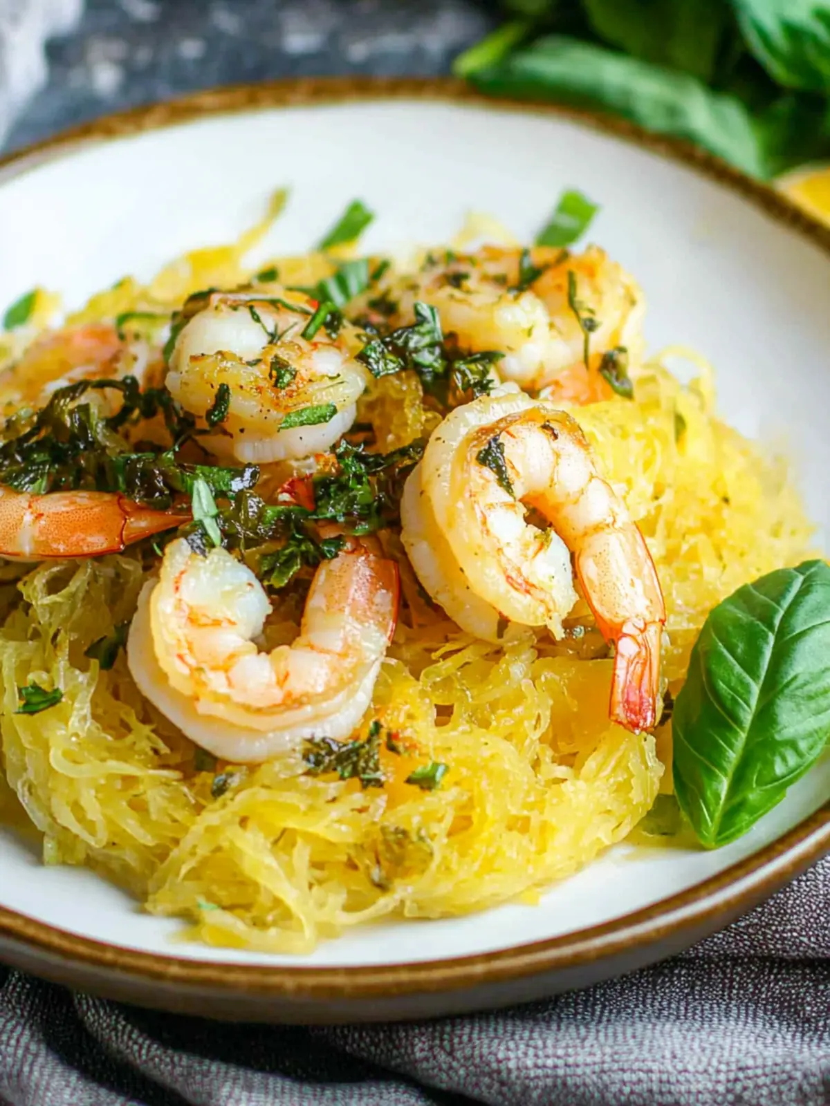 Keto Shrimp Spaghetti Squash & Basil for a Quick Dinner Delight 4 Keto Shrimp Spaghetti Squash & Basil