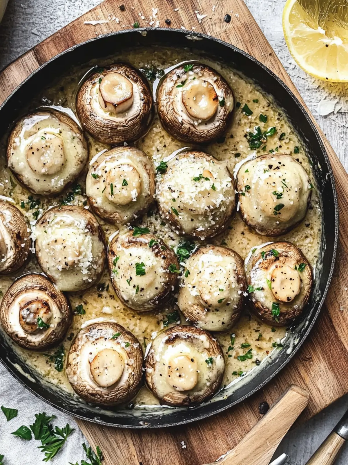 Mouthwatering Garlic Parmesan Mushrooms in Creamy Bliss 5 Garlic Parmesan Mushrooms