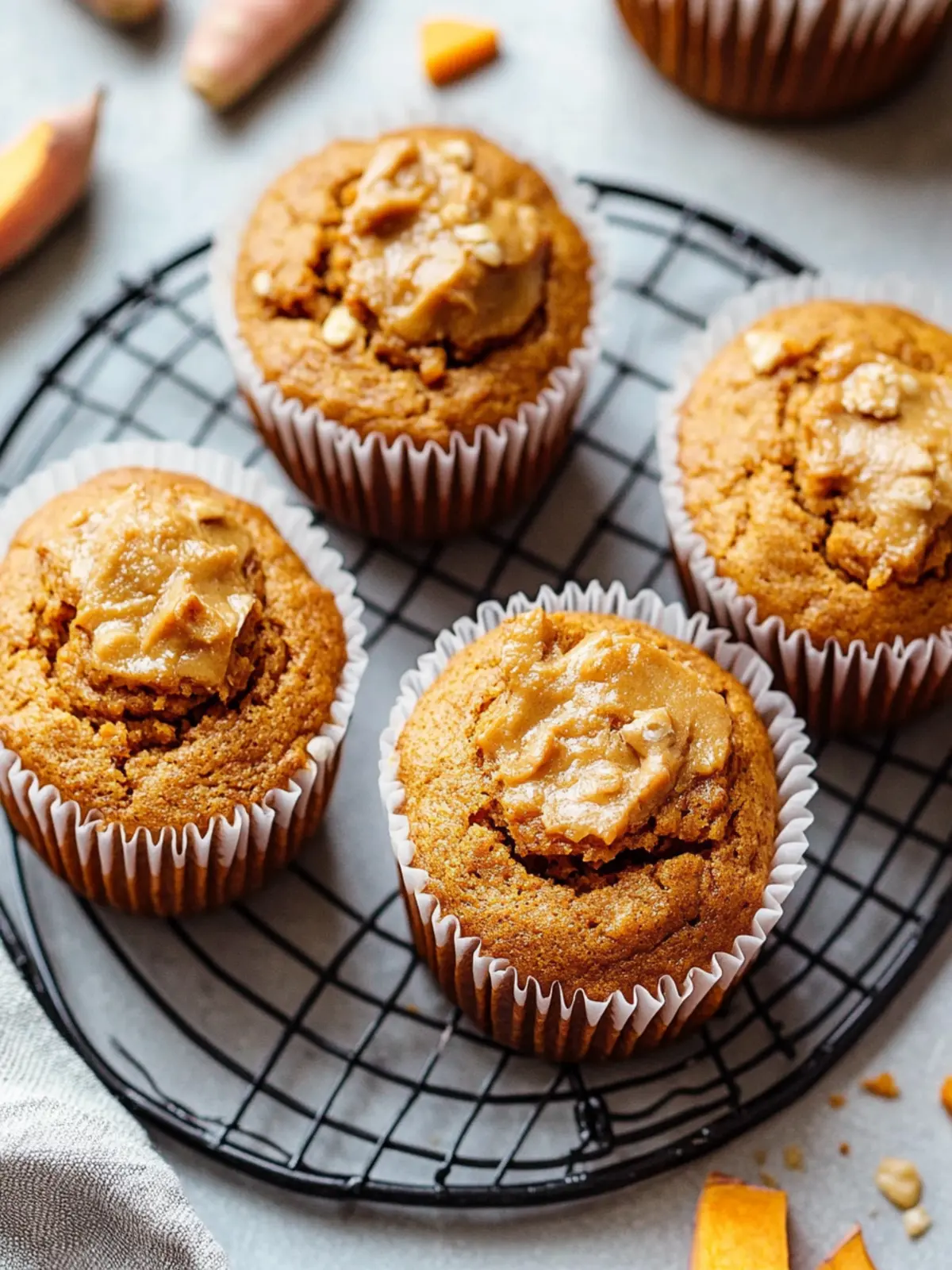 Peanut Butter Sweet Potato Muffins that Delight Everyone! 4 Peanut Butter Sweet Potato Muffins