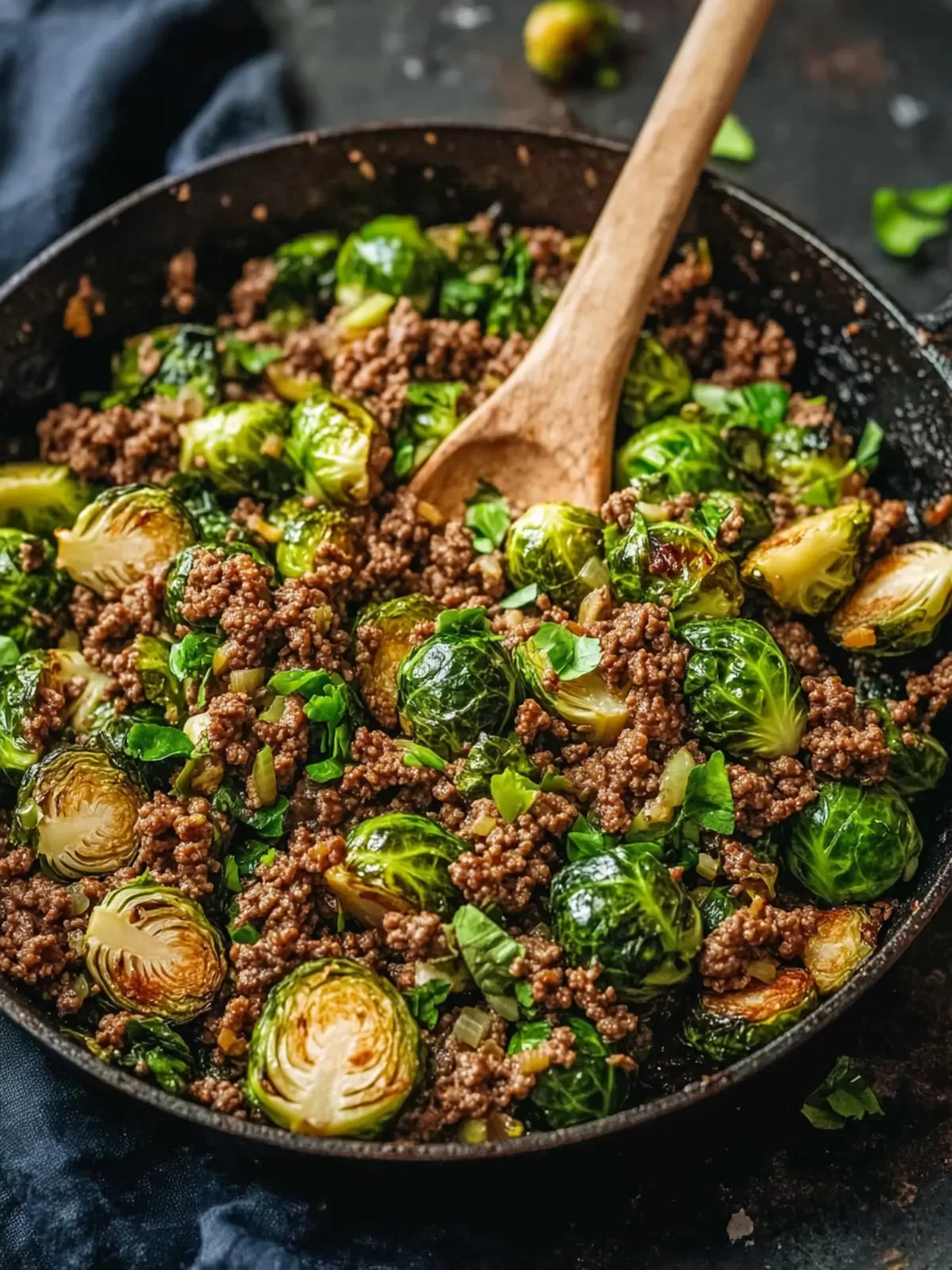 Savory Ground Beef and Brussels Sprouts Skillet in 30 Minutes 4 Ground Beef and Brussels Sprouts Skillet