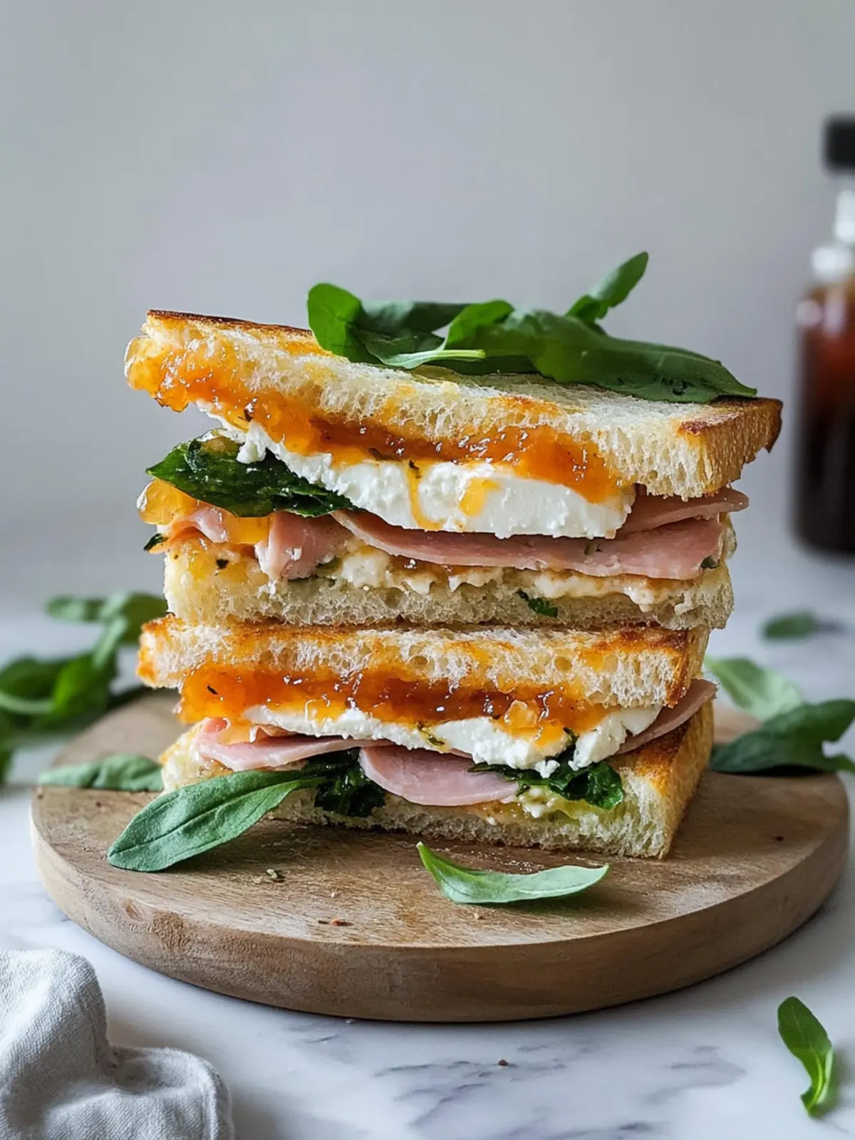 Goat’s Cheese and Ham Focaccia Sandwich with Apricot Jam Bliss 3 Goat’s Cheese and Ham Focaccia Sandwich with Apricot Jam
