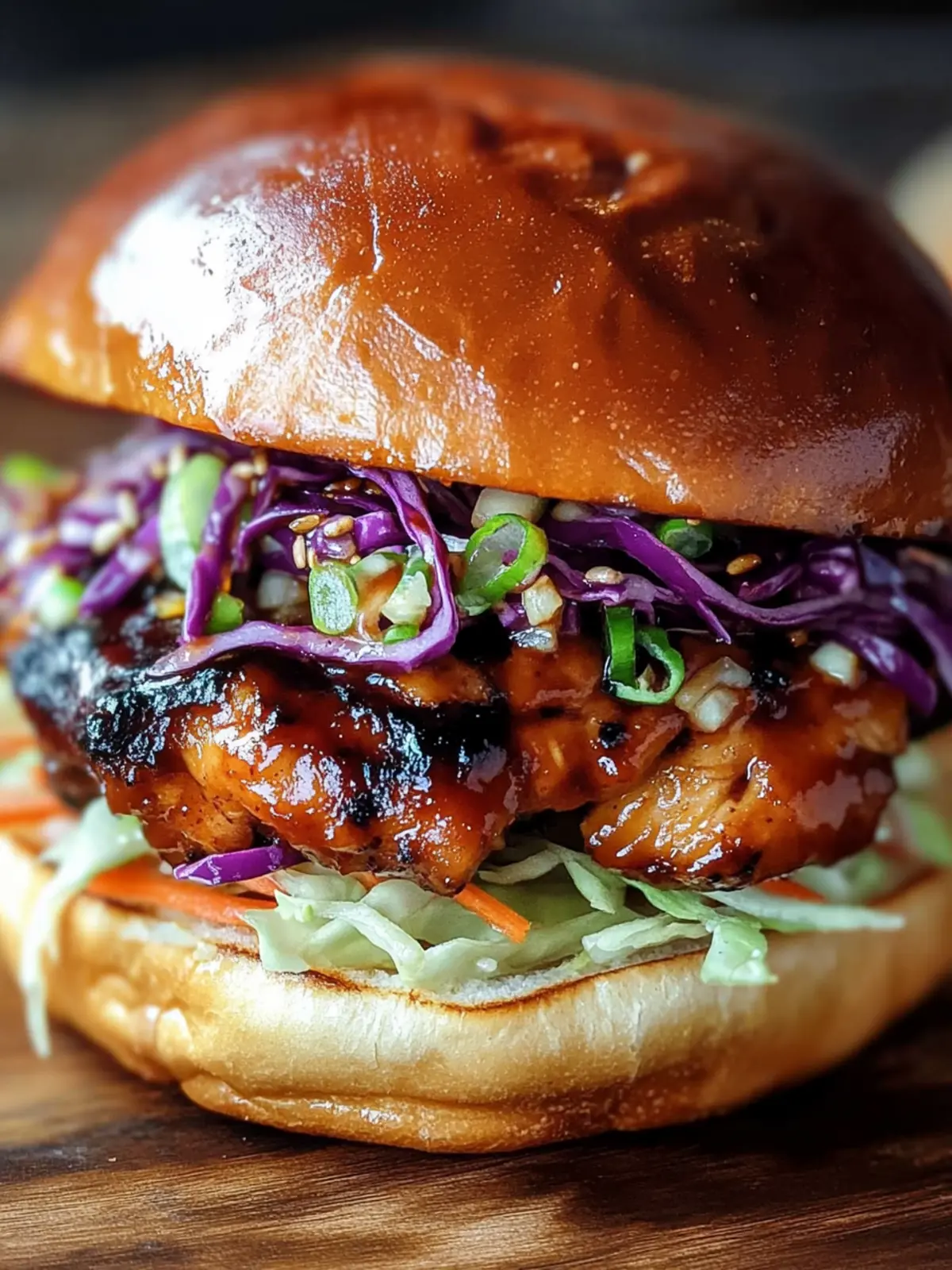 Flavor-Packed Korean BBQ Chicken Sandwich with Cabbage Slaw 2 Korean BBQ Chicken Sandwich with Cabbage Slaw