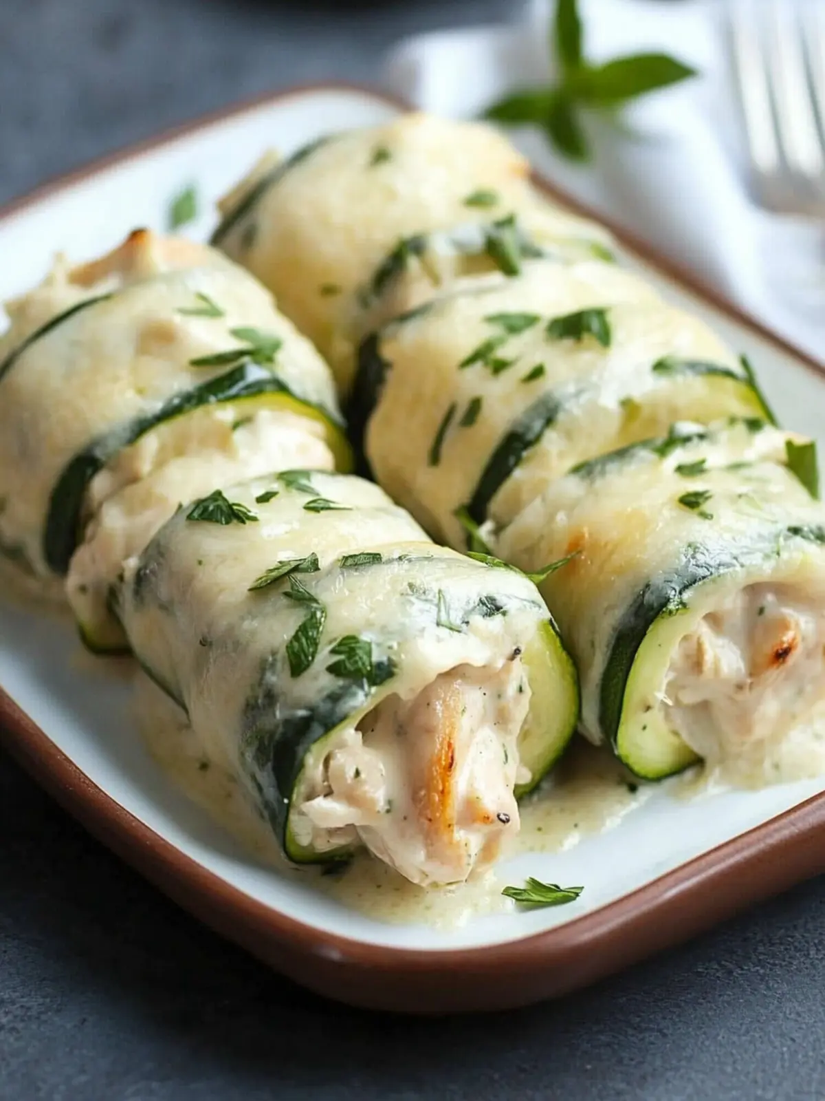 Zucchini Chicken Alfredo Roll Ups: A Cheesy Comfort Delight 2 Zucchini Chicken Alfredo Roll Ups
