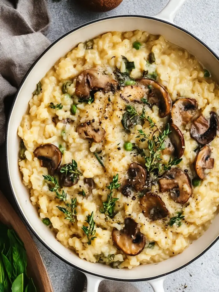 Creamy Vegan Mushroom And Herb Risotto